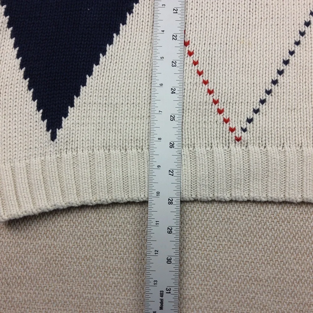Chaps‎ Ralph Lauren Hand Framed Argyle Diamond Cotton Sweater Mens XL Pullover